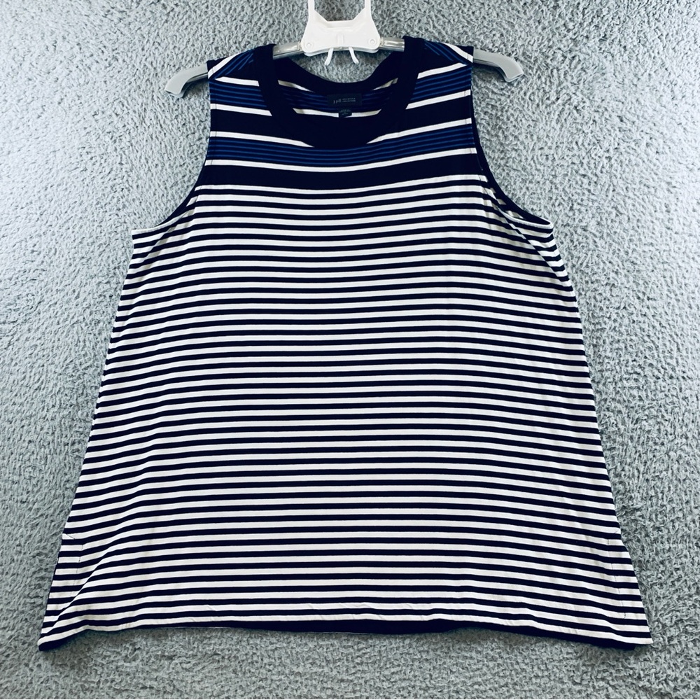 J. Jill Navy and White Striped Tank Top